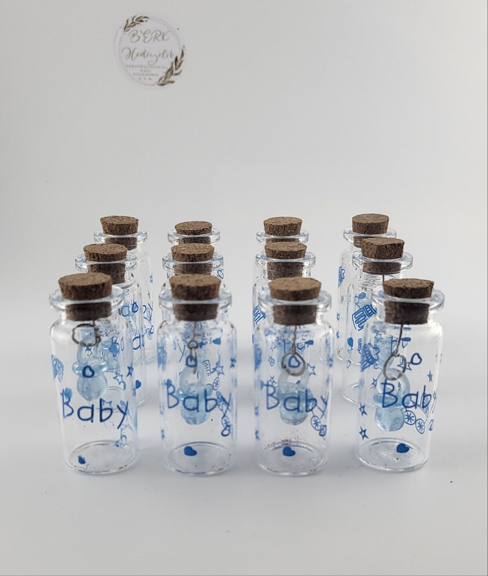 Mini Flaschen mit Nuckel (12er Pack) - Babyshower